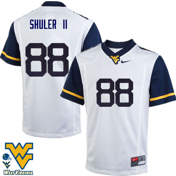 NCAA Men's Adam Shuler II West Virginia Mountaineers White #88 Nike Stitched Football College Authentic Jersey ZM23D30MB